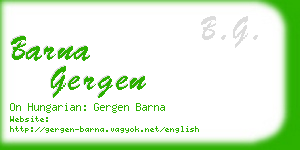 barna gergen business card